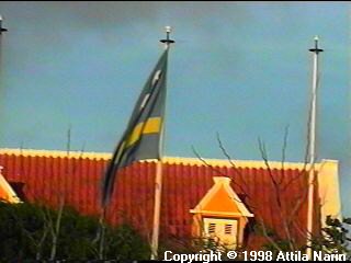 Curaçao: Curaçao flag at Landhouse Knip
